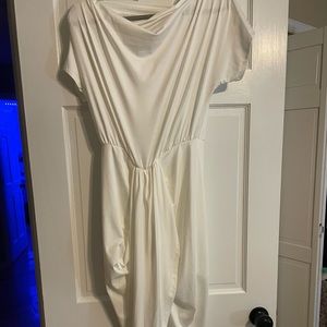 Gorgeous off the shoulder white dress.